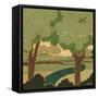 Arts and Crafts Landscape I-Wendy Russell-Framed Stretched Canvas