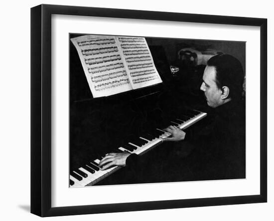 Arturo Benedetti Michelangeli at the Piano-null-Framed Giclee Print