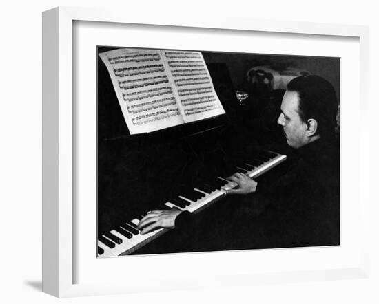 Arturo Benedetti Michelangeli at the Piano-null-Framed Giclee Print