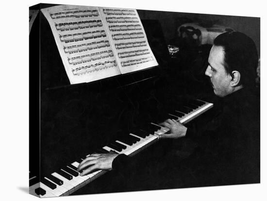 Arturo Benedetti Michelangeli at the Piano-null-Stretched Canvas