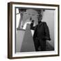 Arturo Benedetti Michelangeli on the Stairs at His Home Near Lugano-null-Framed Photographic Print