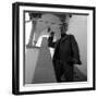 Arturo Benedetti Michelangeli on the Stairs at His Home Near Lugano-null-Framed Photographic Print