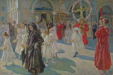 Procession of Corpus Christi in Piazza Grande in Trieste, 1908-Arturo Fittke-Giclee Print