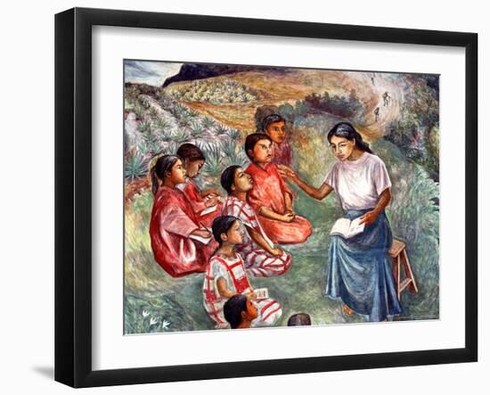 Arturo Garcia Bustos's Murals Adorn the Walls of the Presidential Palace, Oaxaca, Mexico-Russell Gordon-Framed Photographic Print