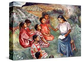 Arturo Garcia Bustos's Murals Adorn the Walls of the Presidential Palace, Oaxaca, Mexico-Russell Gordon-Stretched Canvas