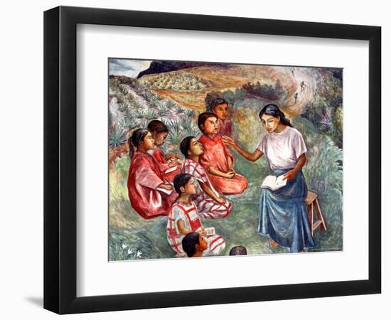 Arturo Garcia Bustos's Murals Adorn the Walls of the Presidential Palace, Oaxaca, Mexico-Russell Gordon-Framed Photographic Print