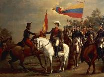 Simon Bolivar Honoring the Flag after Battle of Carabobo, June 24, 1821-Arturo Michelena-Mounted Giclee Print