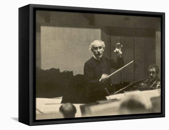 Arturo Toscanini Italian Conductor Known for His Dynamic Style Conducting in 1936-null-Framed Stretched Canvas