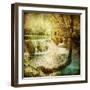 Artwork In Retro Style - Waterfall-Maugli-l-Framed Art Print