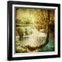 Artwork In Retro Style - Waterfall-Maugli-l-Framed Art Print