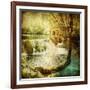 Artwork In Retro Style - Waterfall-Maugli-l-Framed Art Print