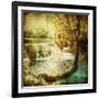 Artwork In Retro Style - Waterfall-Maugli-l-Framed Art Print