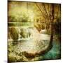 Artwork In Retro Style - Waterfall-Maugli-l-Mounted Art Print