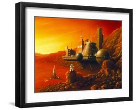 Artwork of a Space Colony on the Surface of Mars-Detlev Van Ravenswaay-Framed Photographic Print