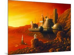 Artwork of a Space Colony on the Surface of Mars-Detlev Van Ravenswaay-Mounted Photographic Print