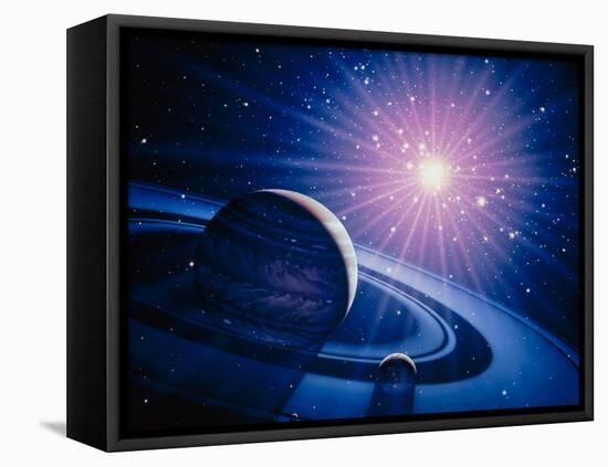 Artwork of a White Dwarf Nova-Joe Tucciarone-Framed Stretched Canvas