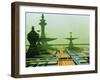 Artwork of An Alien City on a Circuit Board-Julian Baum-Framed Premium Photographic Print