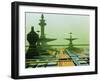 Artwork of An Alien City on a Circuit Board-Julian Baum-Framed Premium Photographic Print