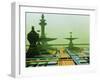 Artwork of An Alien City on a Circuit Board-Julian Baum-Framed Premium Photographic Print