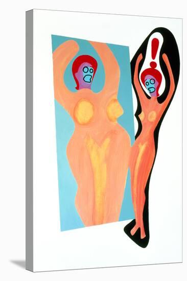 Artwork of An Anorexic Woman Looking In a Mirror-Paul Brown-Stretched Canvas