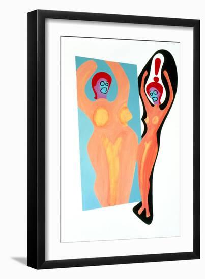 Artwork of An Anorexic Woman Looking In a Mirror-Paul Brown-Framed Photographic Print