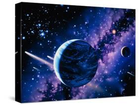 Artwork of Comets Passing the Earth-Joe Tucciarone-Stretched Canvas