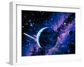 Artwork of Comets Passing the Earth-Joe Tucciarone-Framed Photographic Print