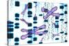 Artwork of DNA Sequences And Chromosomes-PASIEKA-Stretched Canvas