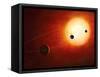 Artwork of Exoplanets around Nearby Star-null-Framed Stretched Canvas