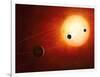 Artwork of Exoplanets around Nearby Star-null-Framed Photographic Print