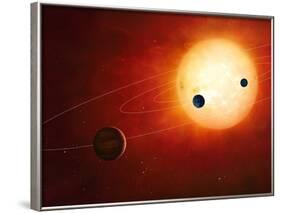 Artwork of Exoplanets around Nearby Star-null-Framed Photographic Print