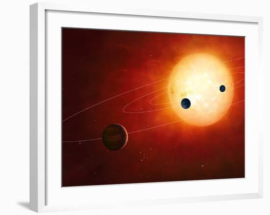 Artwork of Exoplanets around Nearby Star-null-Framed Photographic Print