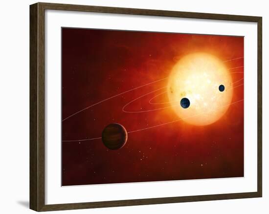 Artwork of Exoplanets around Nearby Star-null-Framed Photographic Print