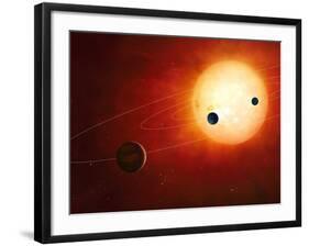 Artwork of Exoplanets around Nearby Star-null-Framed Photographic Print