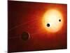 Artwork of Exoplanets around Nearby Star-null-Mounted Photographic Print