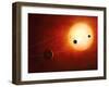 Artwork of Exoplanets around Nearby Star-null-Framed Premium Photographic Print