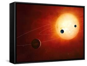 Artwork of Exoplanets around Nearby Star-null-Framed Stretched Canvas