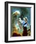 Artwork of Hubble Space Telescope And Eagle Nebula-David Ducros-Framed Premium Photographic Print