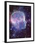 Artwork of Human Head with Brain & EEG Brainwaves-Mehau Kulyk-Framed Photographic Print