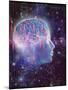 Artwork of Human Head with Brain & EEG Brainwaves-Mehau Kulyk-Mounted Photographic Print