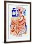 Artwork of Human Intestines And Colostomy-John Bavosi-Framed Photographic Print