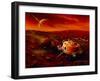 Artwork of Huygens Probe on the Surface of Titan-Detlev Van Ravenswaay-Framed Photographic Print