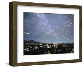 Artwork of Meteor Shower Over a City-Chris Butler-Framed Photographic Print