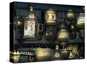 Artwork of Moroccan Brass Lanterns, Casablanca, Morocco-Bill Bachmann-Stretched Canvas