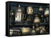 Artwork of Moroccan Brass Lanterns, Casablanca, Morocco-Bill Bachmann-Framed Stretched Canvas