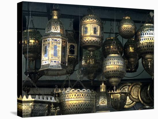 Artwork of Moroccan Brass Lanterns, Casablanca, Morocco-Bill Bachmann-Stretched Canvas