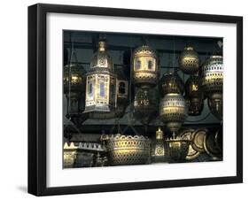 Artwork of Moroccan Brass Lanterns, Casablanca, Morocco-Bill Bachmann-Framed Premium Photographic Print