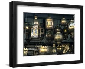 Artwork of Moroccan Brass Lanterns, Casablanca, Morocco-Bill Bachmann-Framed Photographic Print