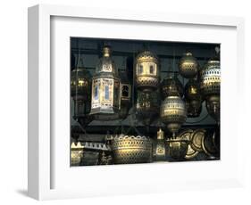 Artwork of Moroccan Brass Lanterns, Casablanca, Morocco-Bill Bachmann-Framed Photographic Print