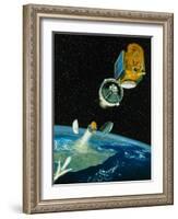 Artwork of Satellite Launch Sequence of Ariane 5-David Ducros-Framed Photographic Print